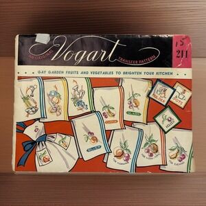 Vintage Iron ON Transfer-VOGART #211-Gay Garden Fruits and Vegs-Towel, Potholder